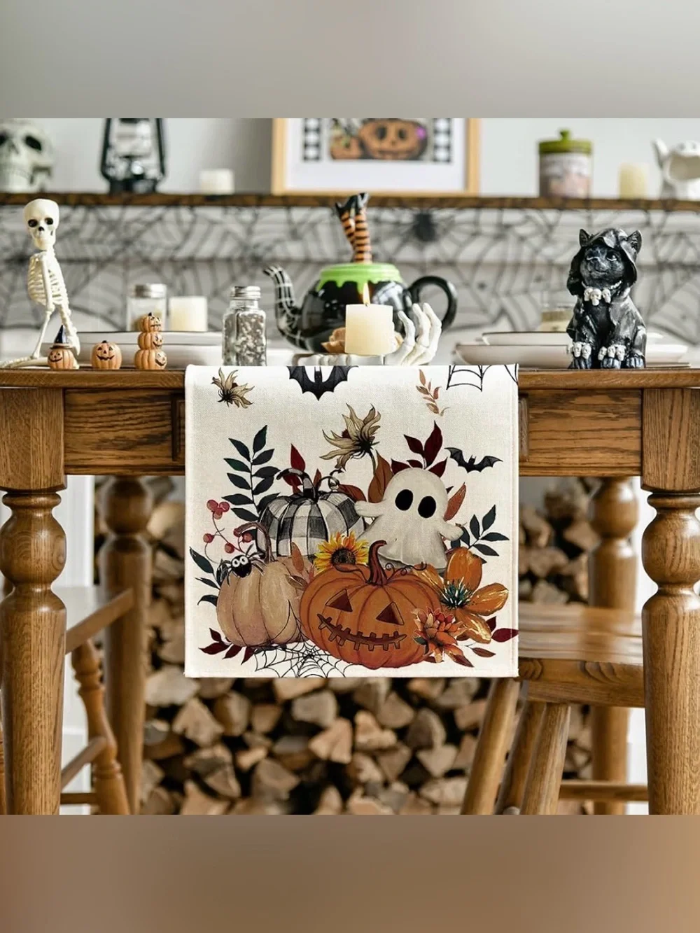 Halloween Pumpkin & Ghost Table Runner